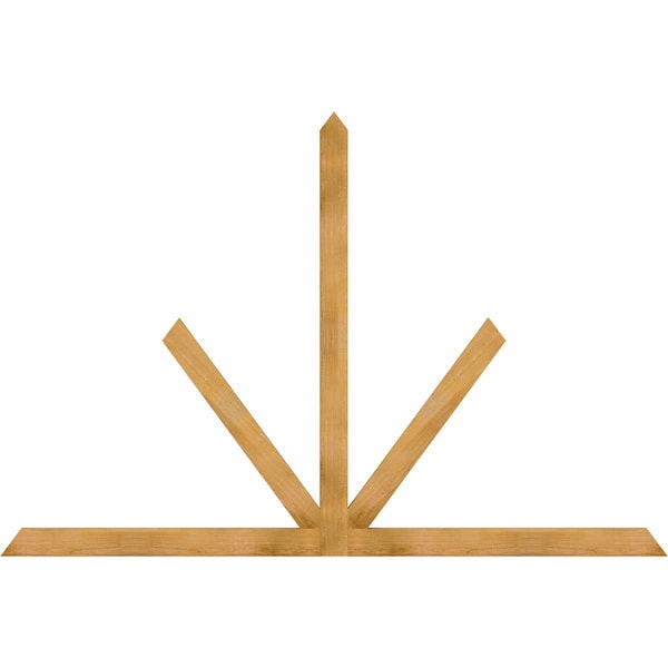 Ekena Millwork Saratoga Rough Sawn Timber Gable Bracket, Western Red Cedar, 96"W x 64"H x 2"D x 4"F, 16/12 Pitch GBW096X64X0204SAR00RWR - main